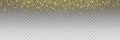 Sparkling golden glitter isolated on transparent background. Royalty Free Stock Photo